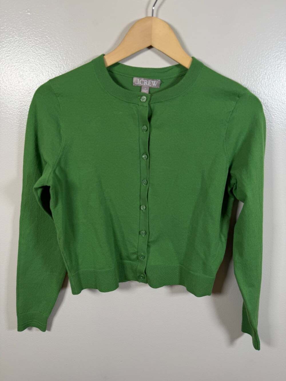 J. Crew Jackie Cardigan Sweater Size Small Grass Green Preppy Office Work